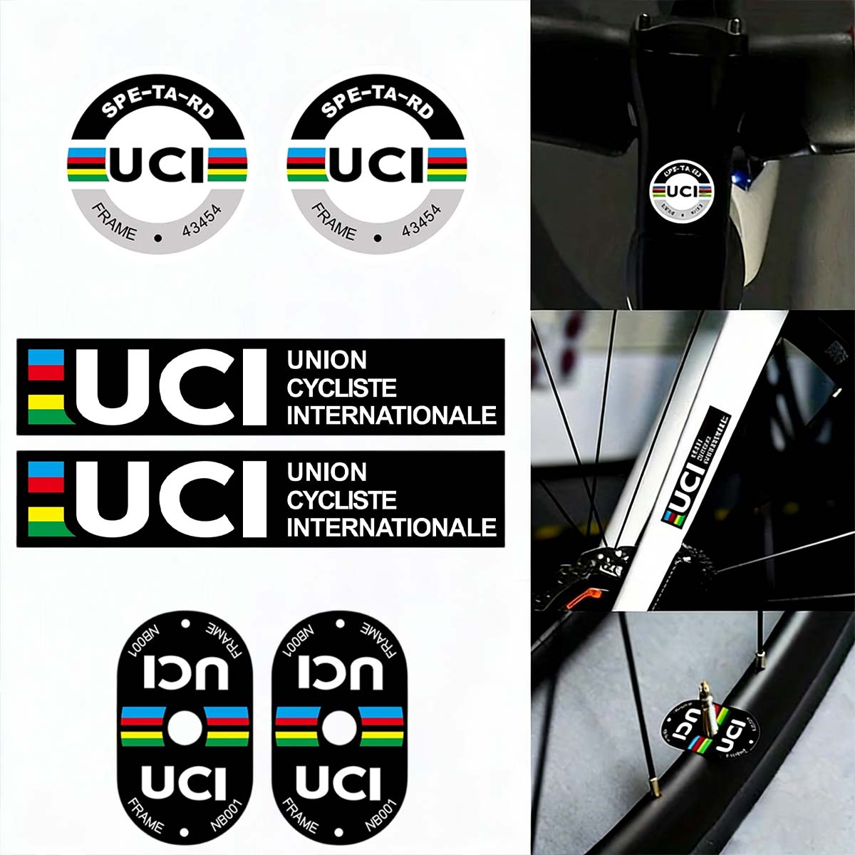 Mountain Biking Uci - Naklejki na ramę rowerową UCI, trwałe,